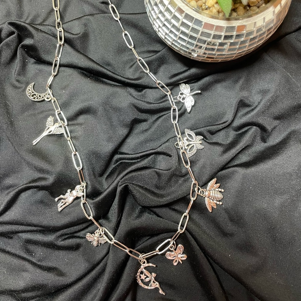 Handmade silver charm necklace